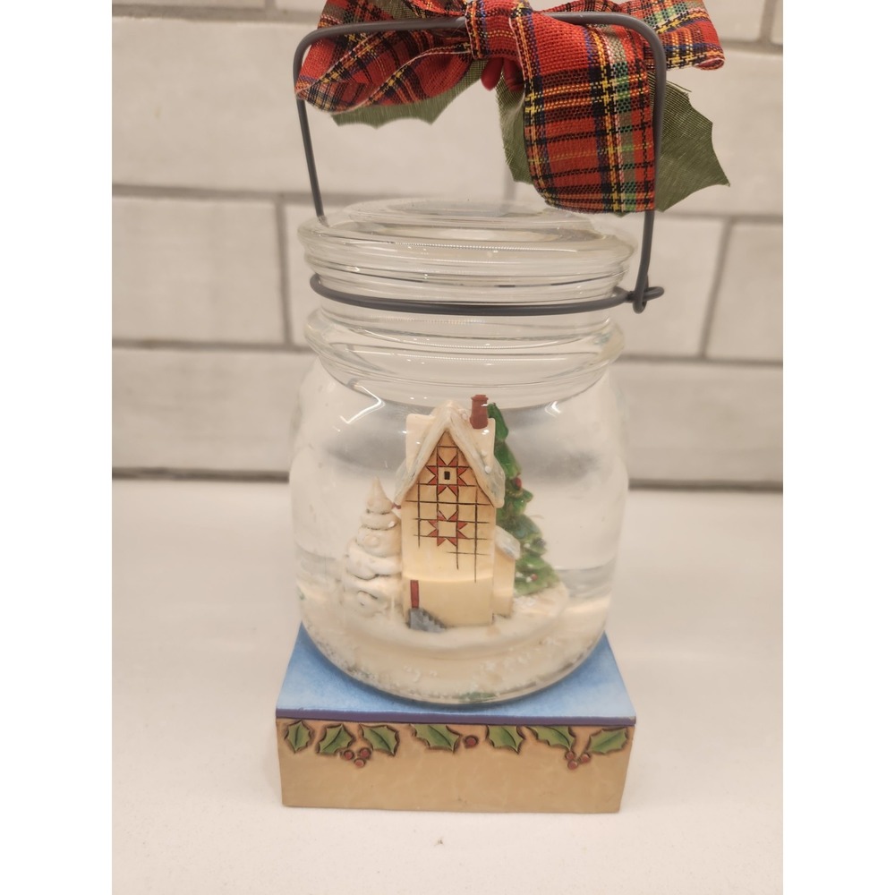 Jim Shore Heartwood Creek Christmas Preserve a Memory Canning Jar‎ Snow Globe - Picture 5 of 11